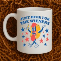 Just Here For The Wieners 4th Of July Funny Hot Dot Mug
