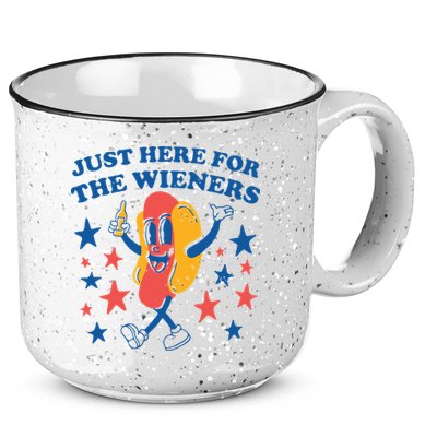 Just Here For The Wieners 4th Of July Funny Hot Dot 15oz Campfire Ceramic Mug