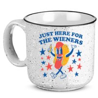 Just Here For The Wieners 4th Of July Funny Hot Dot 15oz Campfire Ceramic Mug