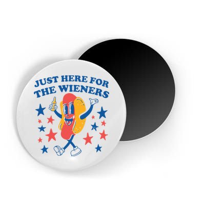 Just Here For The Wieners 4th Of July Funny Hot Dot Magnet