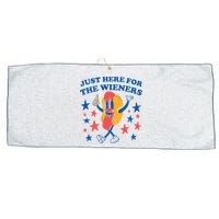 Just Here For The Wieners 4th Of July Funny Hot Dot Large Microfiber Waffle Golf Towel