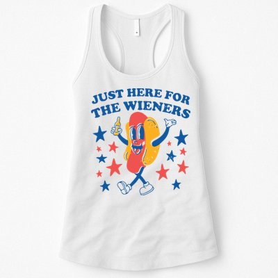 Just Here For The Wieners 4th Of July Funny Hot Dot Womens Tank Top