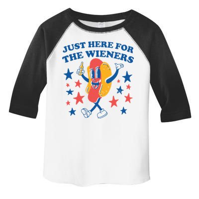 Just Here For The Wieners 4th Of July Funny Hot Dot Toddler Fine Jersey T-Shirt