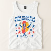 Just Here For The Wieners 4th Of July Funny Hot Dot Tank Top