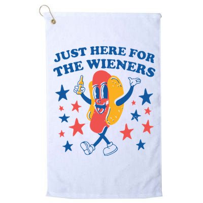 Just Here For The Wieners 4th Of July Funny Hot Dot Golf Towel