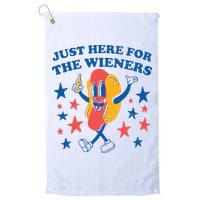 Just Here For The Wieners 4th Of July Funny Hot Dot Golf Towel