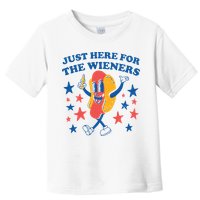 Just Here For The Wieners 4th Of July Funny Hot Dot Toddler T-Shirt