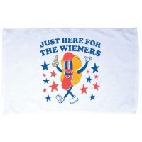 Just Here For The Wieners 4th Of July Funny Hot Dot Microfiber Hand Towel