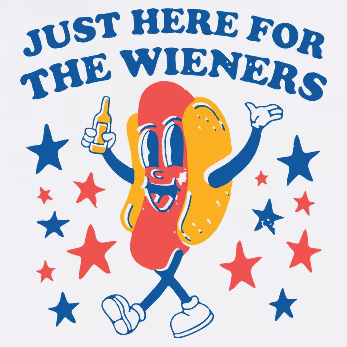 Just Here For The Wieners 4th Of July Funny Hot Dot Visor