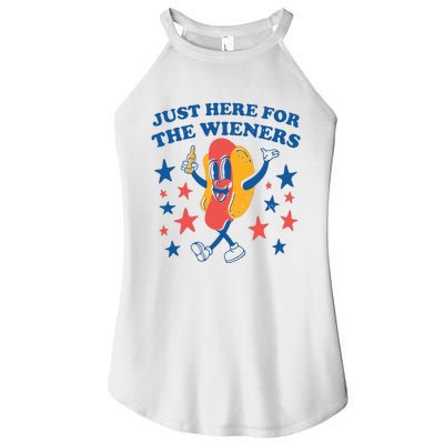 Just Here For The Wieners 4th Of July Funny Hot Dot Women’s Perfect Tri Rocker Tank