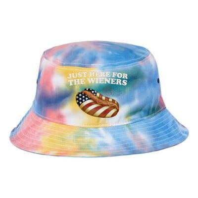 Just Here For The Wieners 4th Of July Tie Dye Newport Bucket Hat