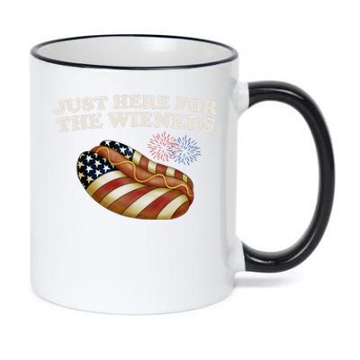 Just Here For The Wieners 4th Of July 11oz Black Color Changing Mug