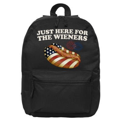 Just Here For The Wieners 4th Of July 16 in Basic Backpack