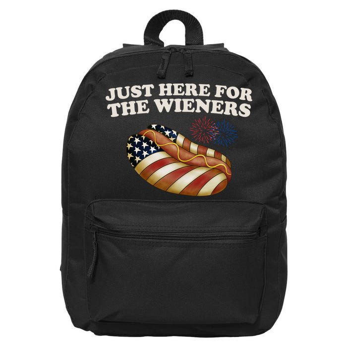 Just Here For The Wieners 4th Of July 16 in Basic Backpack