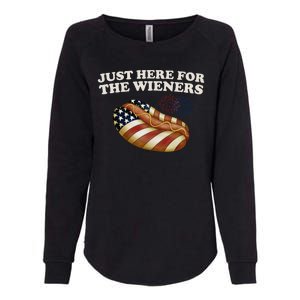 Just Here For The Wieners 4th Of July Womens California Wash Sweatshirt