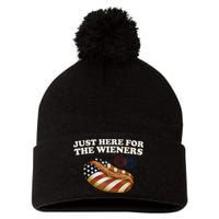 Just Here For The Wieners 4th Of July Pom Pom 12in Knit Beanie