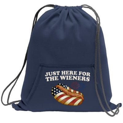 Just Here For The Wieners 4th Of July Sweatshirt Cinch Pack Bag