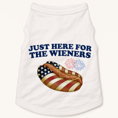 Just Here For The Wieners 4th Of July Doggie Tank