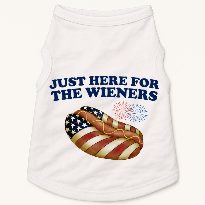 Just Here For The Wieners 4th Of July Doggie Tank