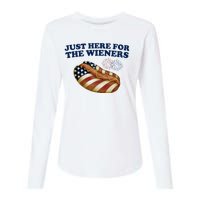 Just Here For The Wieners 4th Of July Womens Cotton Relaxed Long Sleeve T-Shirt