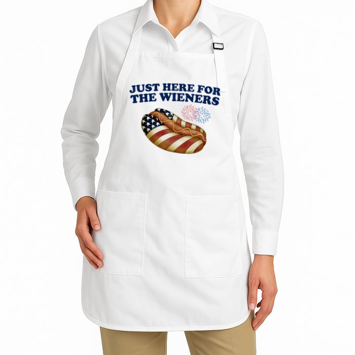 Just Here For The Wieners 4th Of July Apron