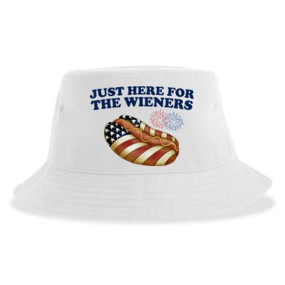 Just Here For The Wieners 4th Of July Sustainable Bucket Hat