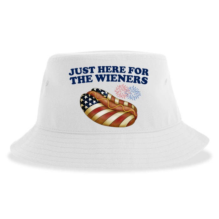 Just Here For The Wieners 4th Of July Sustainable Bucket Hat