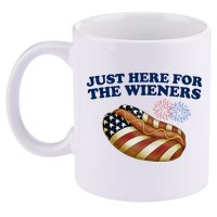 Just Here For The Wieners 4th Of July 11oz C Handle Ceramic Mug