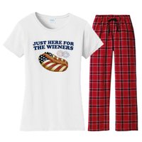 Just Here For The Wieners 4th Of July Women's Flannel Pajama Set