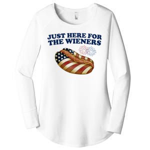 Just Here For The Wieners 4th Of July Women's Perfect Tri Tunic Long Sleeve Shirt