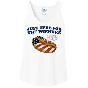 Just Here For The Wieners 4th Of July Ladies Essential Tank