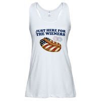 Just Here For The Wieners 4th Of July Ladies Essential Flowy Tank