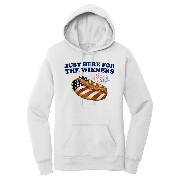 Just Here For The Wieners 4th Of July Women's Pullover Hoodie