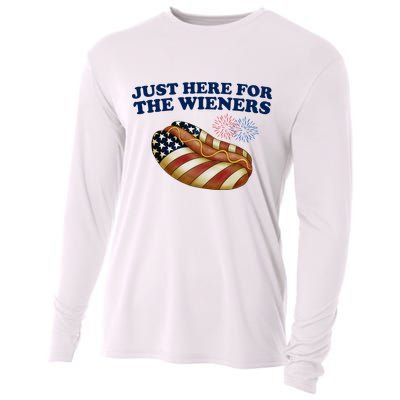 Just Here For The Wieners 4th Of July Cooling Performance Long Sleeve Crew