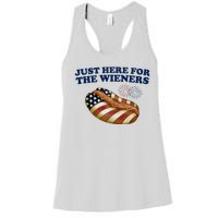 Just Here For The Wieners 4th Of July Women's Racerback Tank