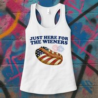 Just Here For The Wieners 4th Of July Womens Tank Top
