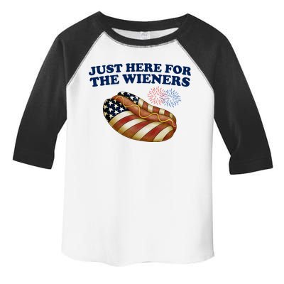Just Here For The Wieners 4th Of July Toddler Fine Jersey T-Shirt