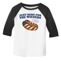 Just Here For The Wieners 4th Of July Toddler Fine Jersey T-Shirt