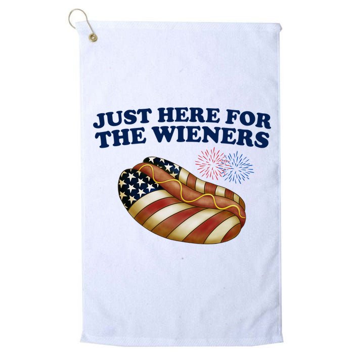 Just Here For The Wieners 4th Of July Golf Towel