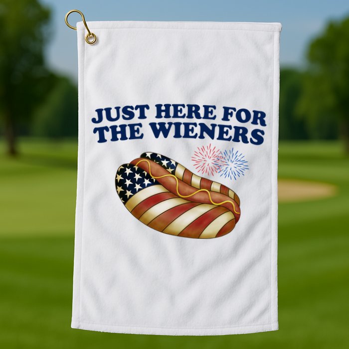 Just Here For The Wieners 4th Of July Golf Towel