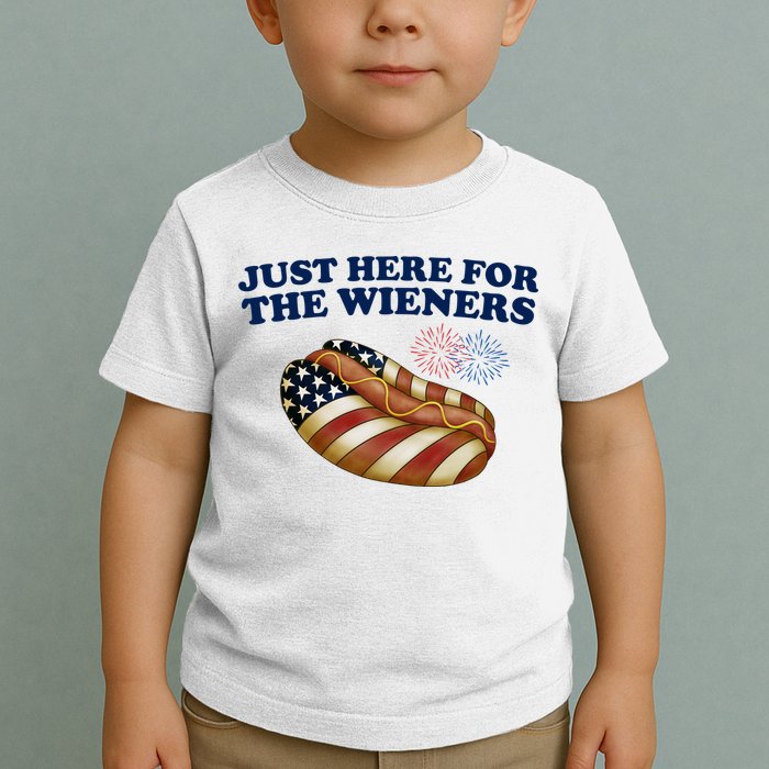 Just Here For The Wieners 4th Of July Toddler T-Shirt