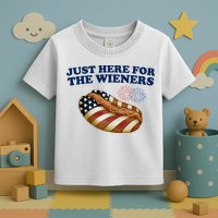 Just Here For The Wieners 4th Of July Toddler T-Shirt