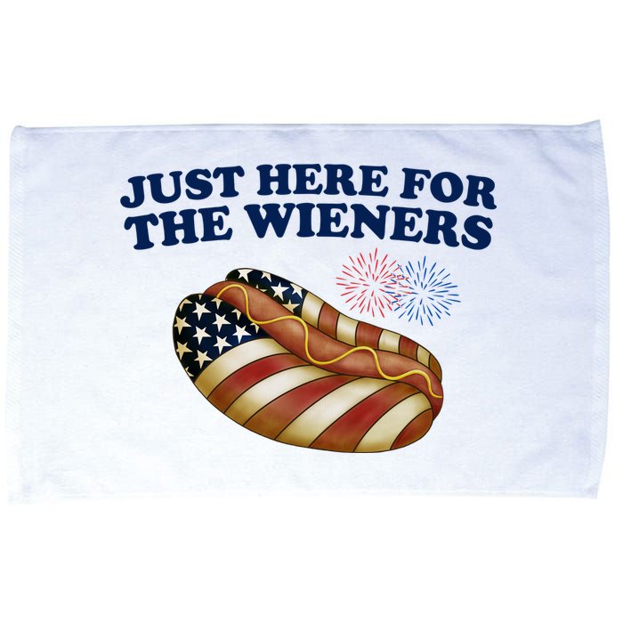 Just Here For The Wieners 4th Of July Microfiber Hand Towel