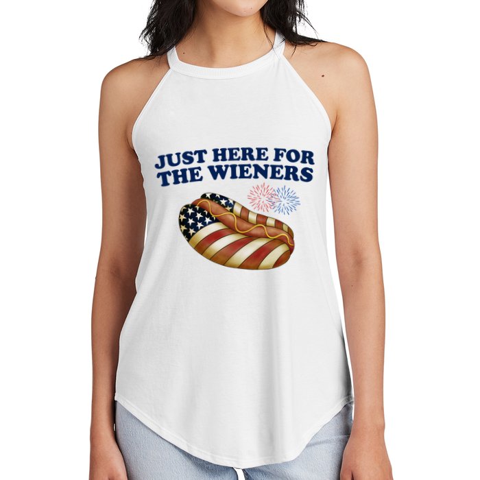 Just Here For The Wieners 4th Of July Women's Perfect Tri Rocker Tank
