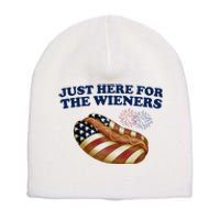 Just Here For The Wieners 4th Of July Short Acrylic Beanie