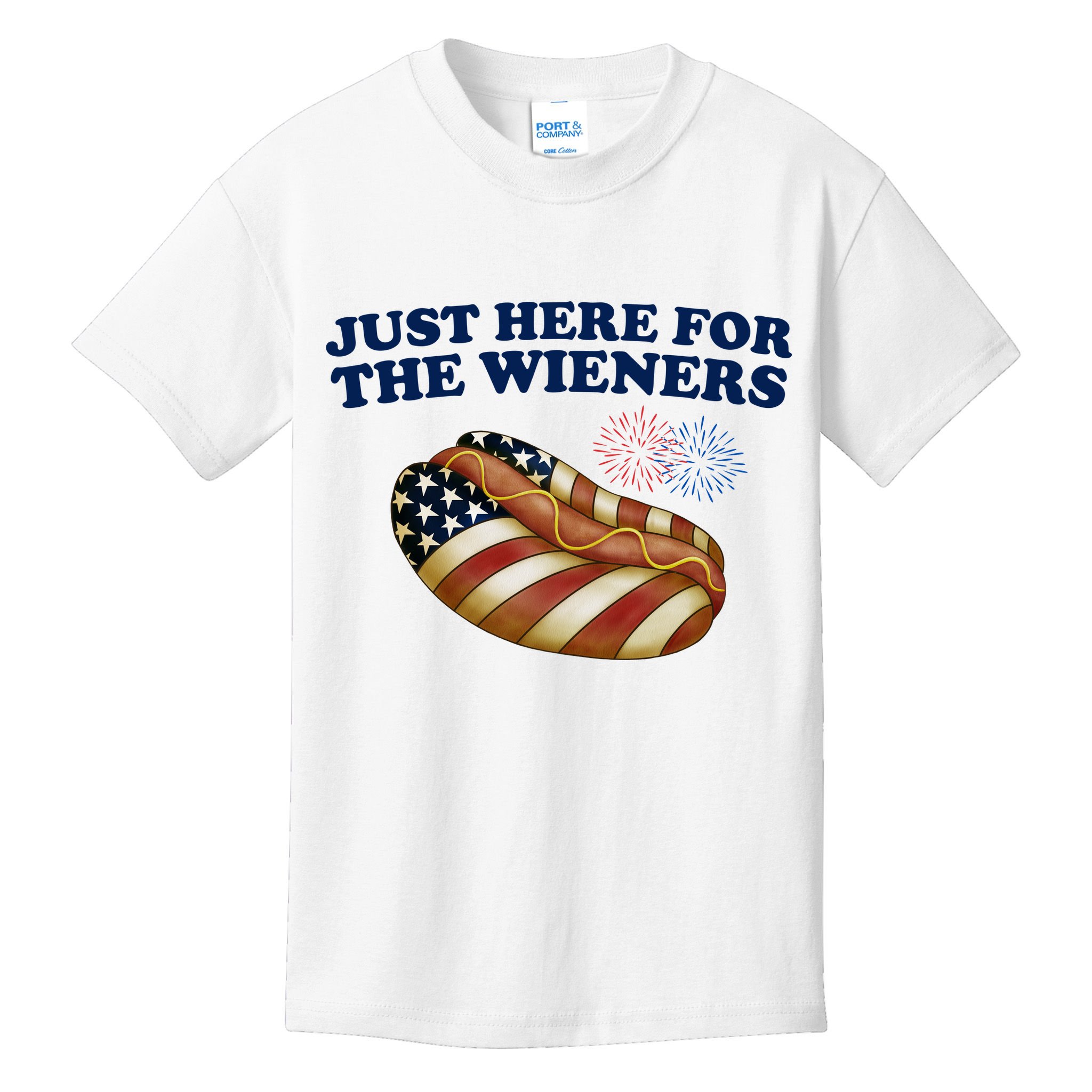 Just Here For The Wieners 4th Of July Kids T-Shirt