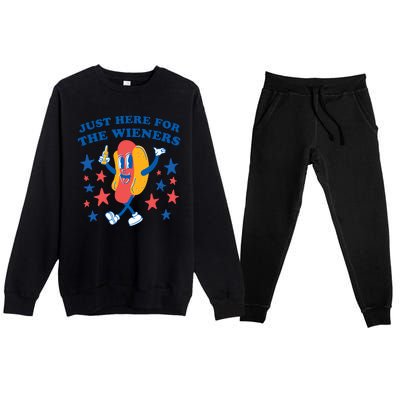 I'm Just Here For The Wieners 4th Of July Shirts Premium Crewneck Sweatsuit Set