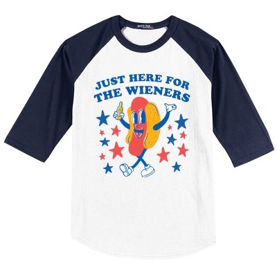 I'm Just Here For The Wieners 4th Of July Shirts Baseball Sleeve Shirt