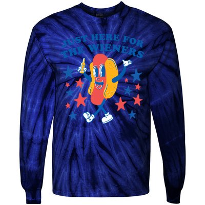 I'm Just Here For The Wieners 4th Of July Shirts Tie-Dye Long Sleeve Shirt