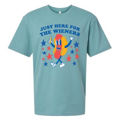 I'm Just Here For The Wieners 4th Of July Shirts Sueded Cloud Jersey T-Shirt